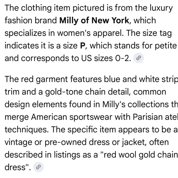 Vintage Milly of New York Red Dress with Gold Chain Accent - Picture 2 of 8